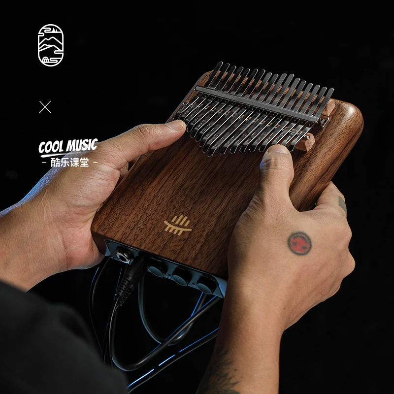 Hluru Factory Supply Kalimba 17 Key Thumb Piano Kalimba Musical Instrument with Effector