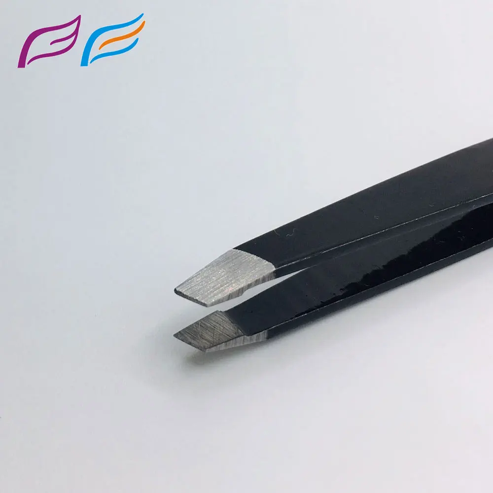 Wholesale Slanted Tweezer Eyebrow Best Brow Tweezers for Ingrown Hairs with custom logo packaging and colors