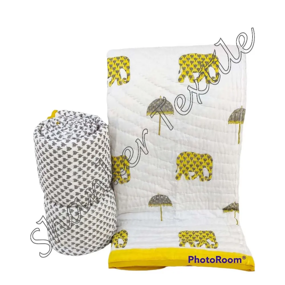 Latest Bedspread Blanket Indian Cotton Floral Print Jaipuri Decor Rajai Queen Coverlet Ethnic Indian Bed Spread Home Decor Throw