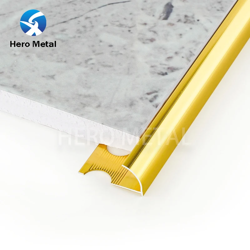 Wall Outside Corner Metal Aluminium Profile Round Shape Edge Curved Aluminum Tile Trim
