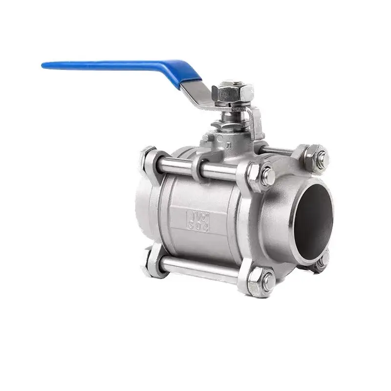 316 stainless steel CF8m 1000 WOG thread ball valve 1 inch 2 inch 3pc butt weld manual operated ball valve