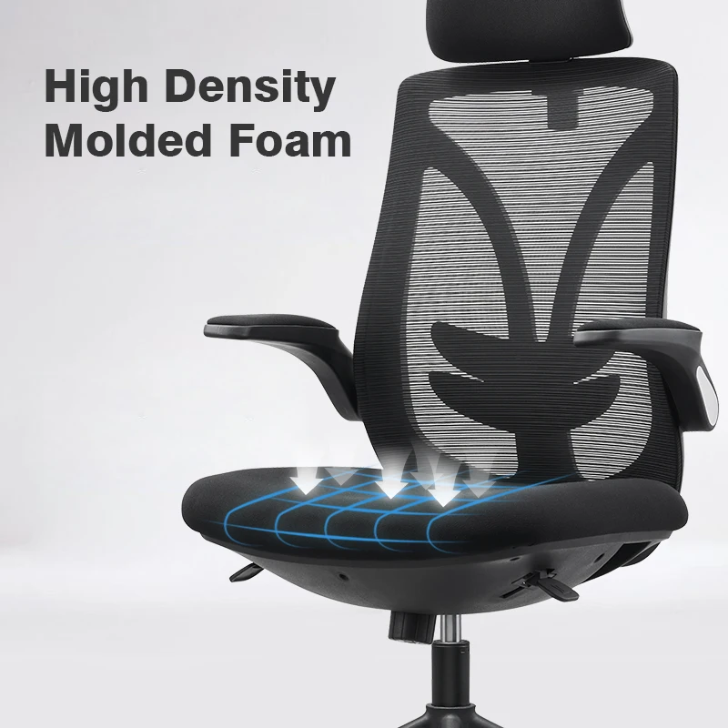 Office Furniture High Back Flip Up Arm Ergonomic Swivel Executive Computer Mesh Chairs For Office Work