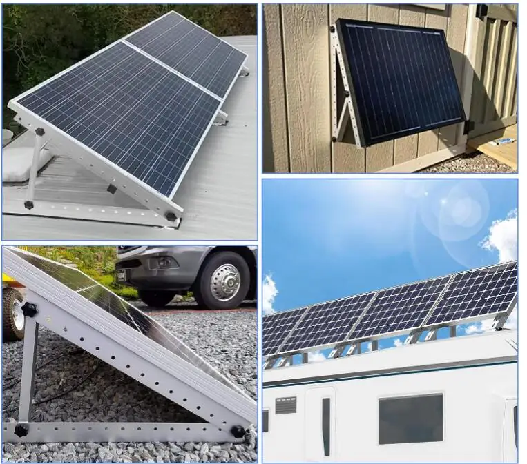 Factory Aluminium 22 28 41 45 47 INC Adjustable Triangle Racks For Flat Roof  Ground Mounting  RV Boat  Balcony