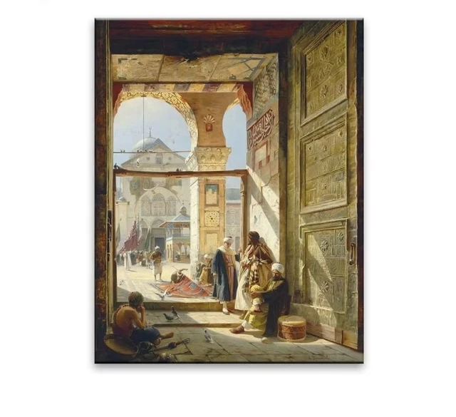 Oil paintings for sale Islamic murals realistic paintings ancient decorative paintings for living room with frame