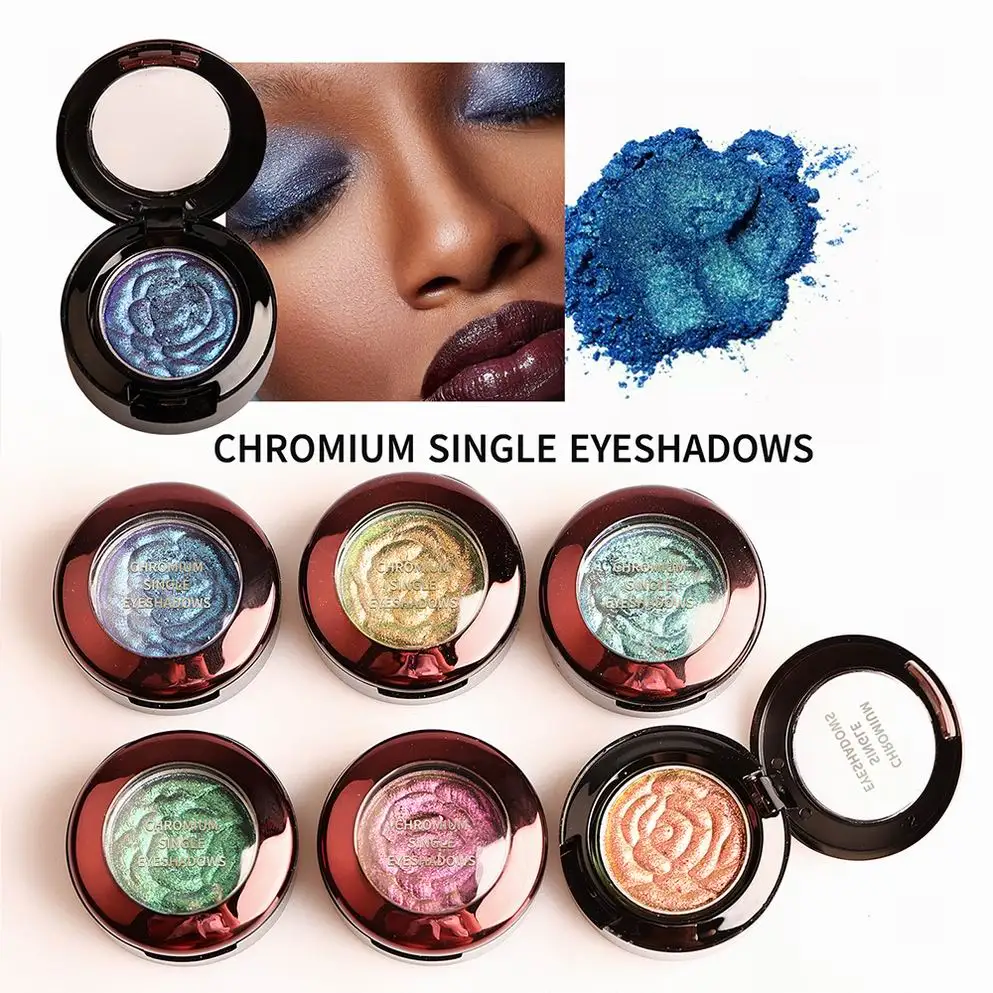 100% Vegan Cruelty Free No Logo Neutral Round Chameleon Eyeshadow Palette Single Pressed Glitter Shimmer Eyeshadow