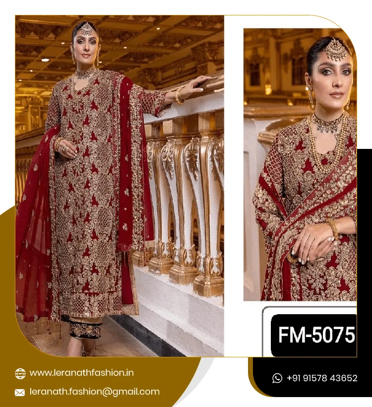 Latest Exclusive Fox Georgette With Coding Sequence Embroidery+ Work With Stone Work Ladies Suit Supplier
