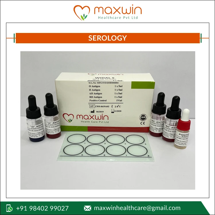 Ready to Use Maxwin Laboratory Diagnosis Reagent Widal 4 Antigen Test Kit Set from Trusted Dealer for Genuine Buyers