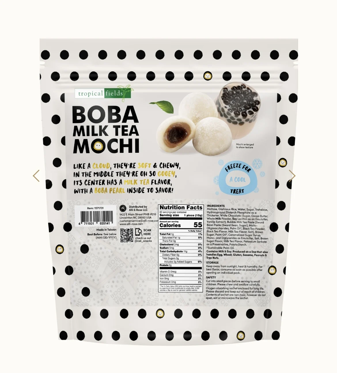 Tropical fields Milk Tea Mochi 700g -  From Australia
