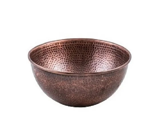 Decorative Solid Copper Kitchen Used Single Sink Good Selling Hand Engraved Shiny Polished Finishing Basin Sink Hammered Design
