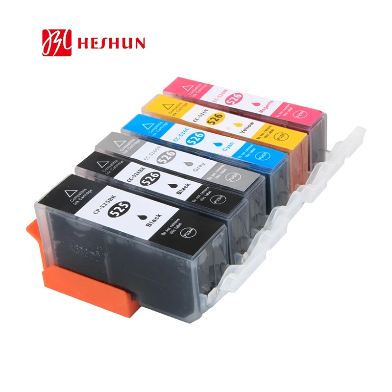 HESHUN PGI-525 CLI-526 ink cartridges compatible for Canon PIXMA iP4850 iP4950 MG5150 printer color and black