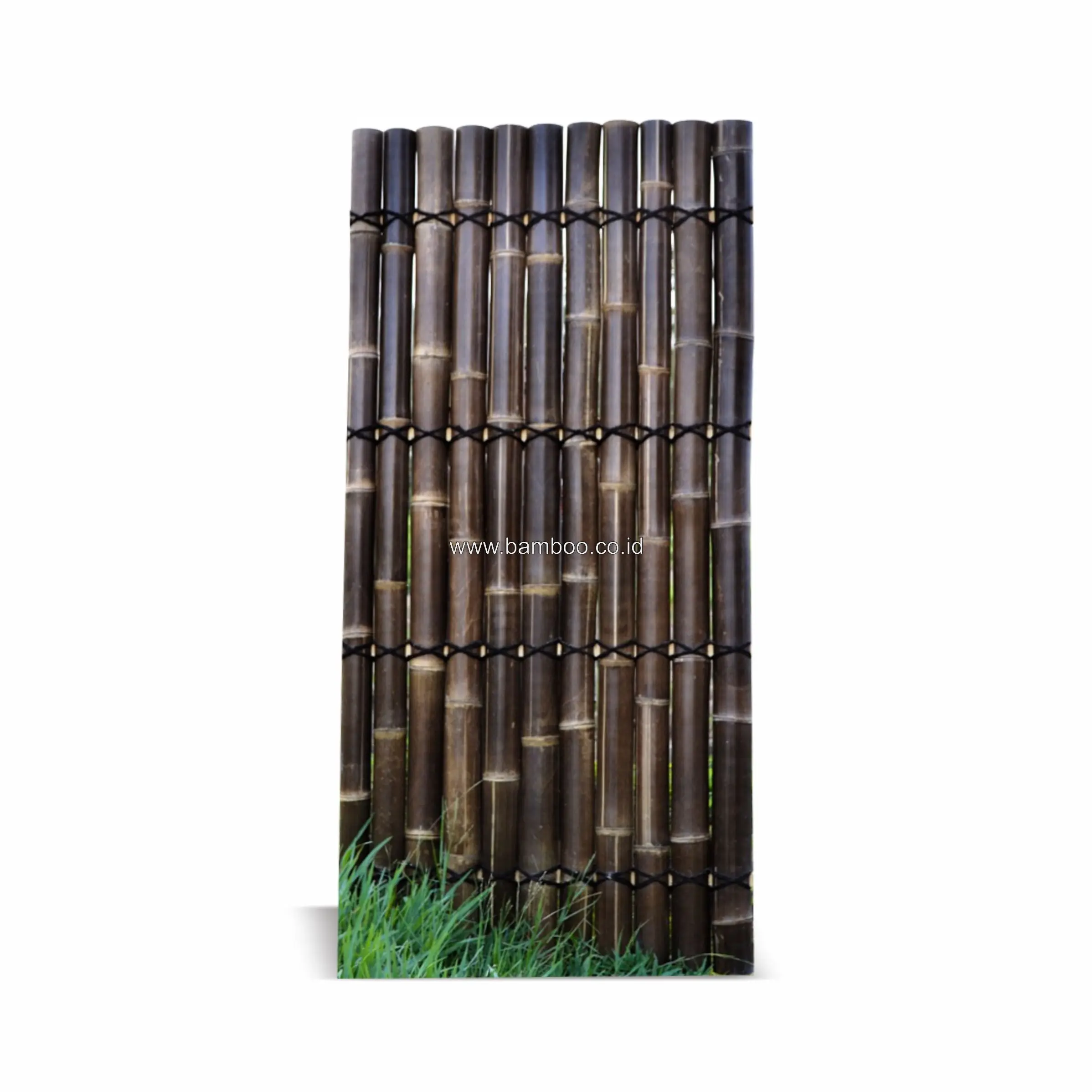 Natural Garden Decor Half Cut Bamboo Fence 4 Slats Coco Rope Easy-to-Assemble 3D Aluminum Frame Sports Road Home Plant Woven