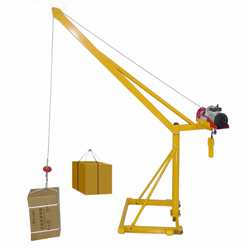 500kg1000kg outdoor lifting crane Portable household small crane 360 degree rotating crane