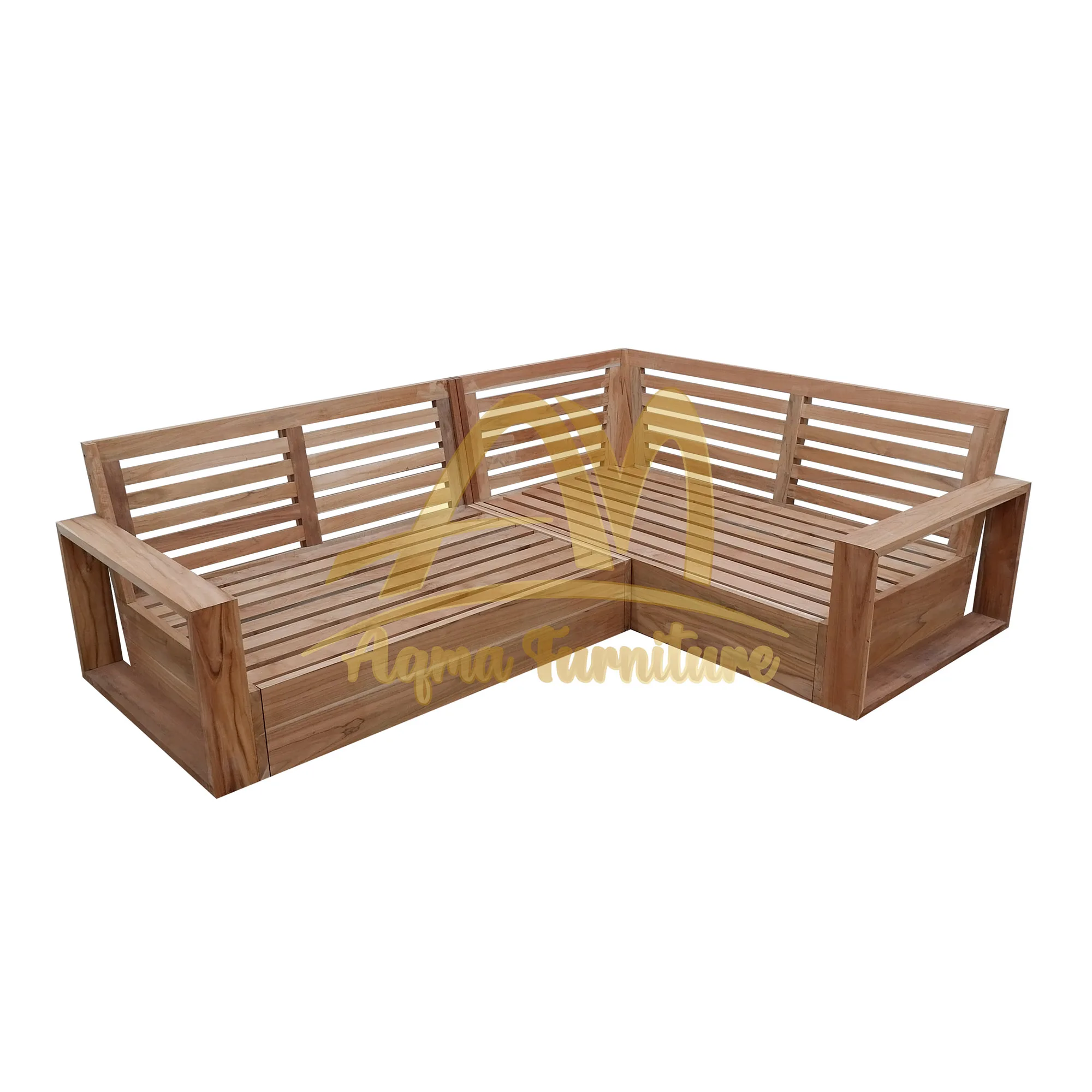L Sofa Garden Production Natural Fine Sanded Teak wood Furniture for Outdoor Project - Hotel Project Furniture