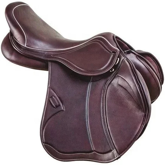 New 2024 Brown Custom Designer Horse Riding English Pure Leather Horse Saddle