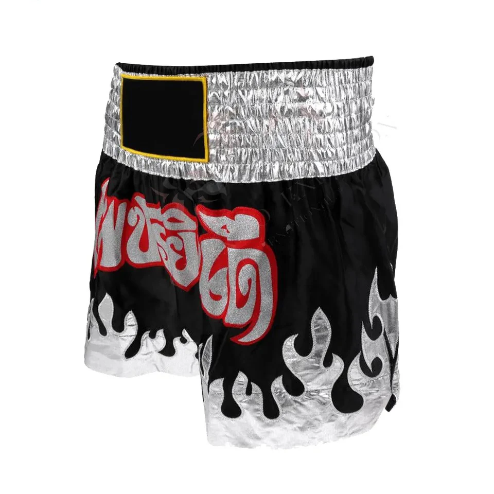 Muay Thai MMA Shorts Custom Logo Colors 100 % Premium Satin Imported Drawstring Closure Boxing Shorts For Men