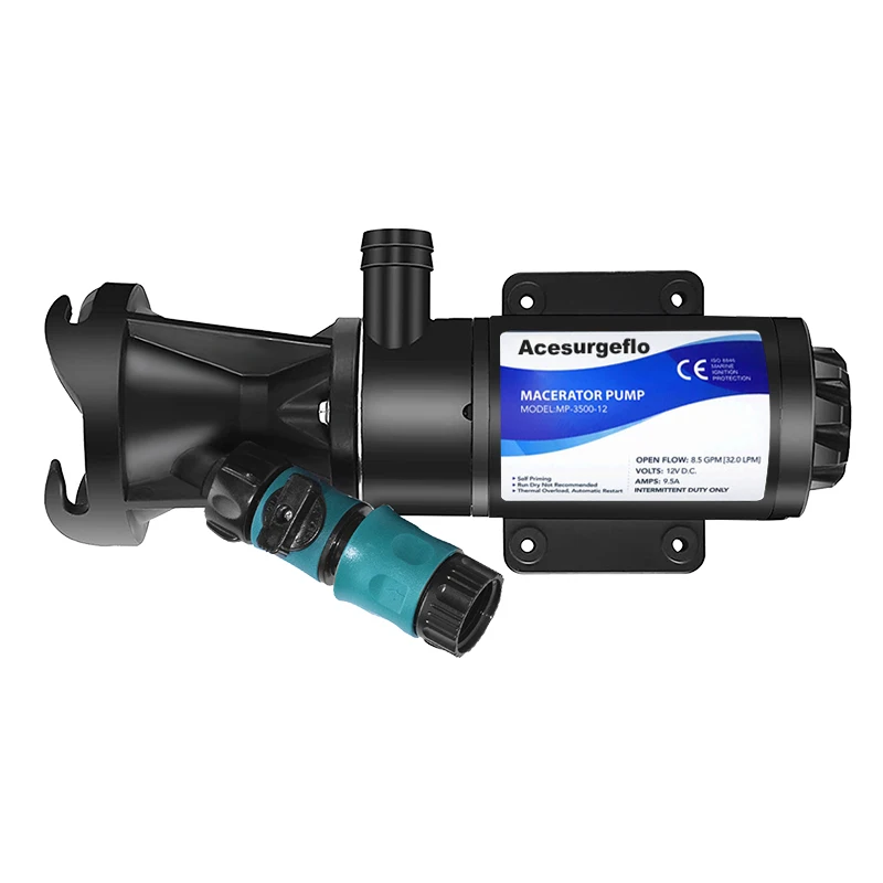 Acesurgeflo Portable 12V DC  Quick Release Macerator Waste Water Pump Sewage Pumps for RV Marine Boat