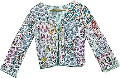 Хлопковые шелковые куртки Kantha устойчивые стеганые модные традиционные мужские и женские индийские экологически чистые
