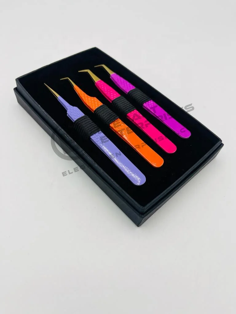 Full Set Of Eyelash Extension Tweezers Very High Quality Eyelash Tweezers Stainless Steel Customized Private Label