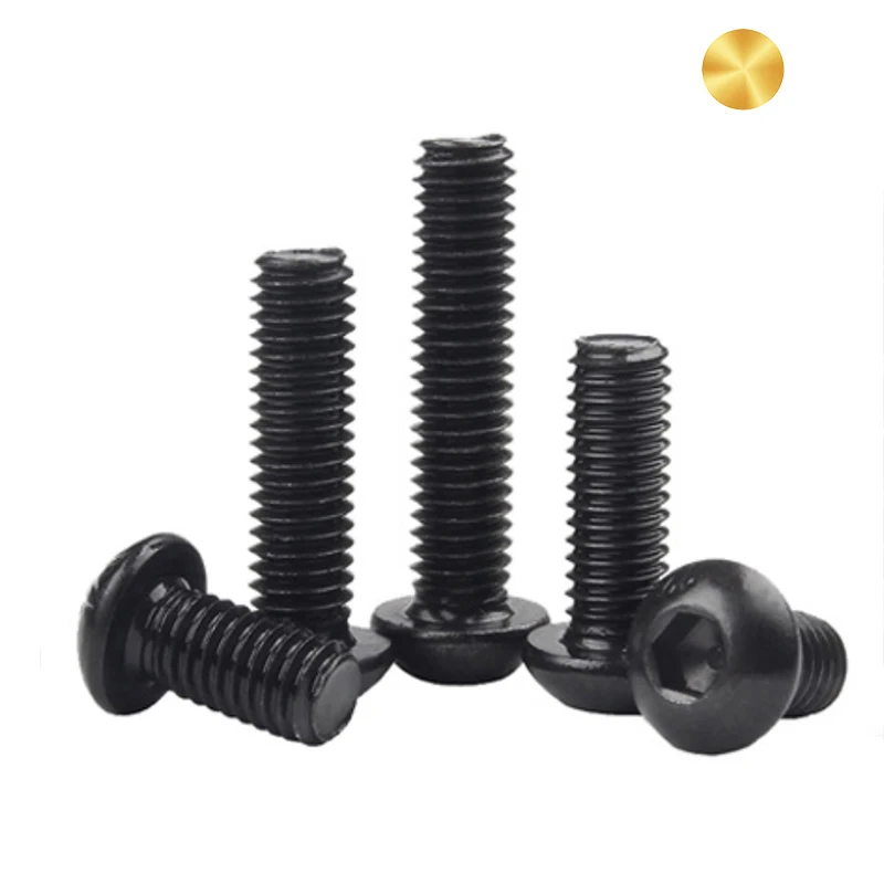 ISO7380 10.9 Grade Black M2 M2.5 M3 M4 M5 M6 M8 M10 M12 Allen Head Bolts Hexagon Hex Socket Pan Round Mushroom Head Screw