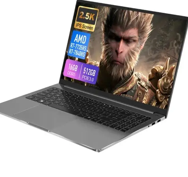 Ready To Shipping Low Moq Cheap R7 Gaming Laptop 8-Core 16-Thread 2K Ips 16Gb+512Gb Gaming Laptop For Black Myth Wukong