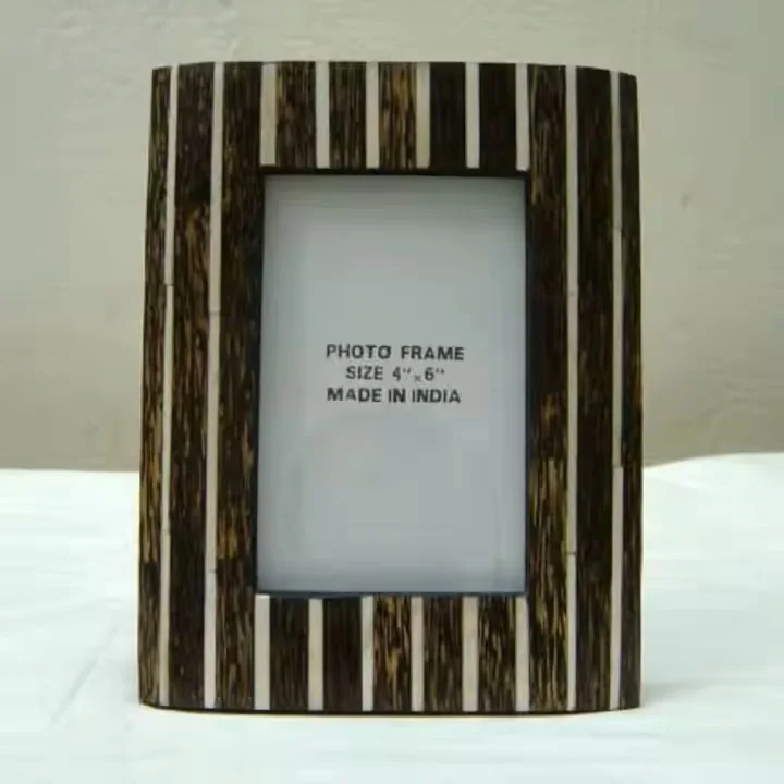 Handmade Modern Photo Frames Bright Red Color with Green Line Acrylic Wood Metal Material for Photo Display Loving Memories