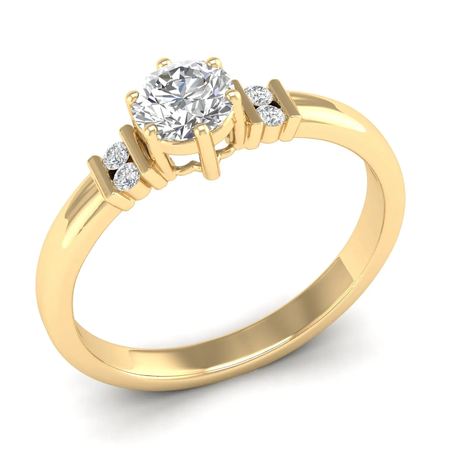 REYES Factory Wholesale Price 14K Yellow Gold Diamond Wedding Gift Finger Ring for Women OEM ODM Custom Engagement Band Rings