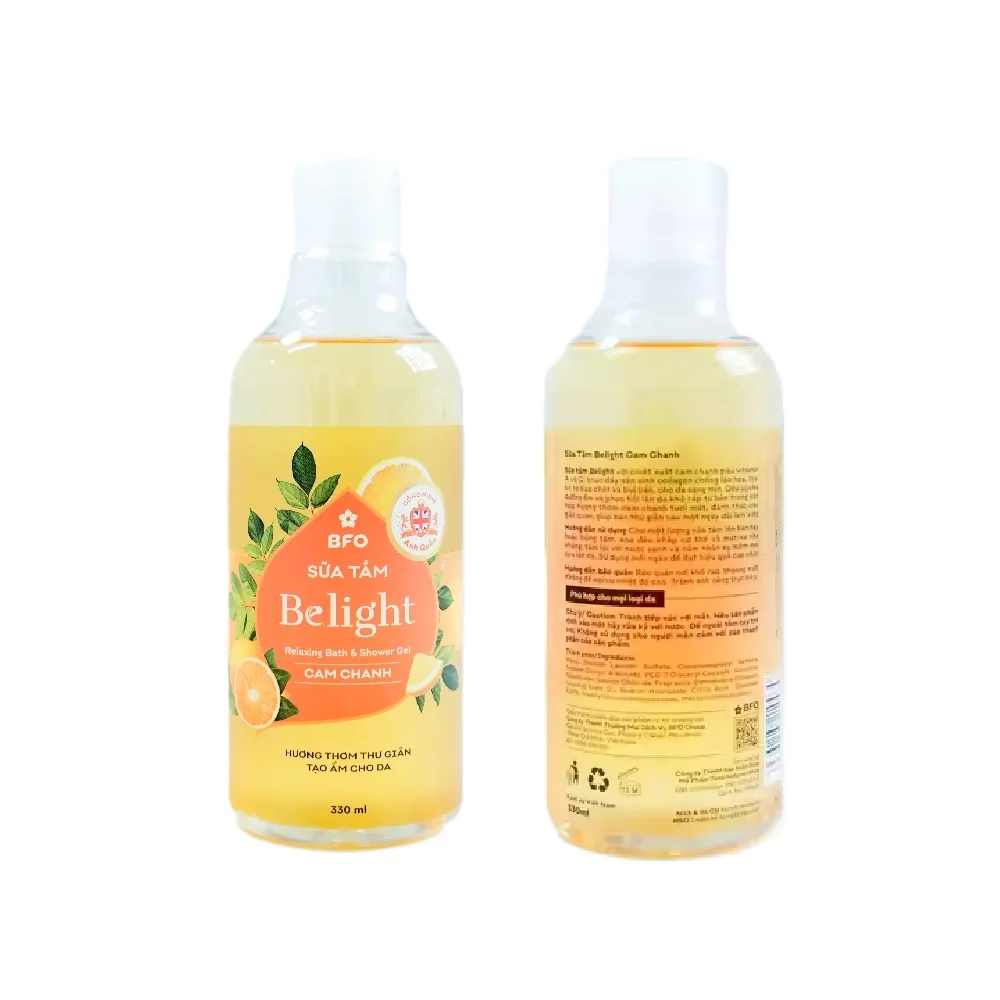 Belight Premium Moisturizing Shower Gels 750g/400g Whitening Body Wash in Orange & Lemon Bath Supplies