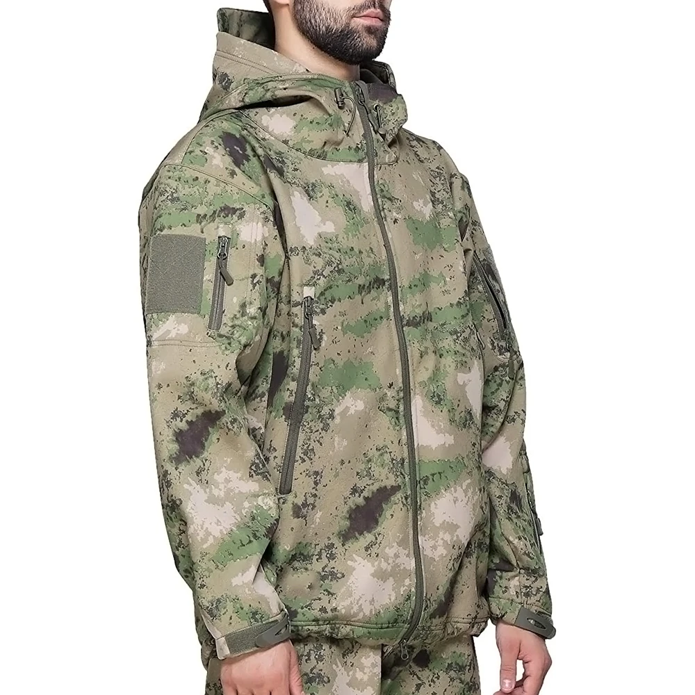 Professional Factory High Quality Custom Hunting Jacket for Duck Hunting/custom Camo Jacket for Men Soft Shell Fabric 20 Pcs