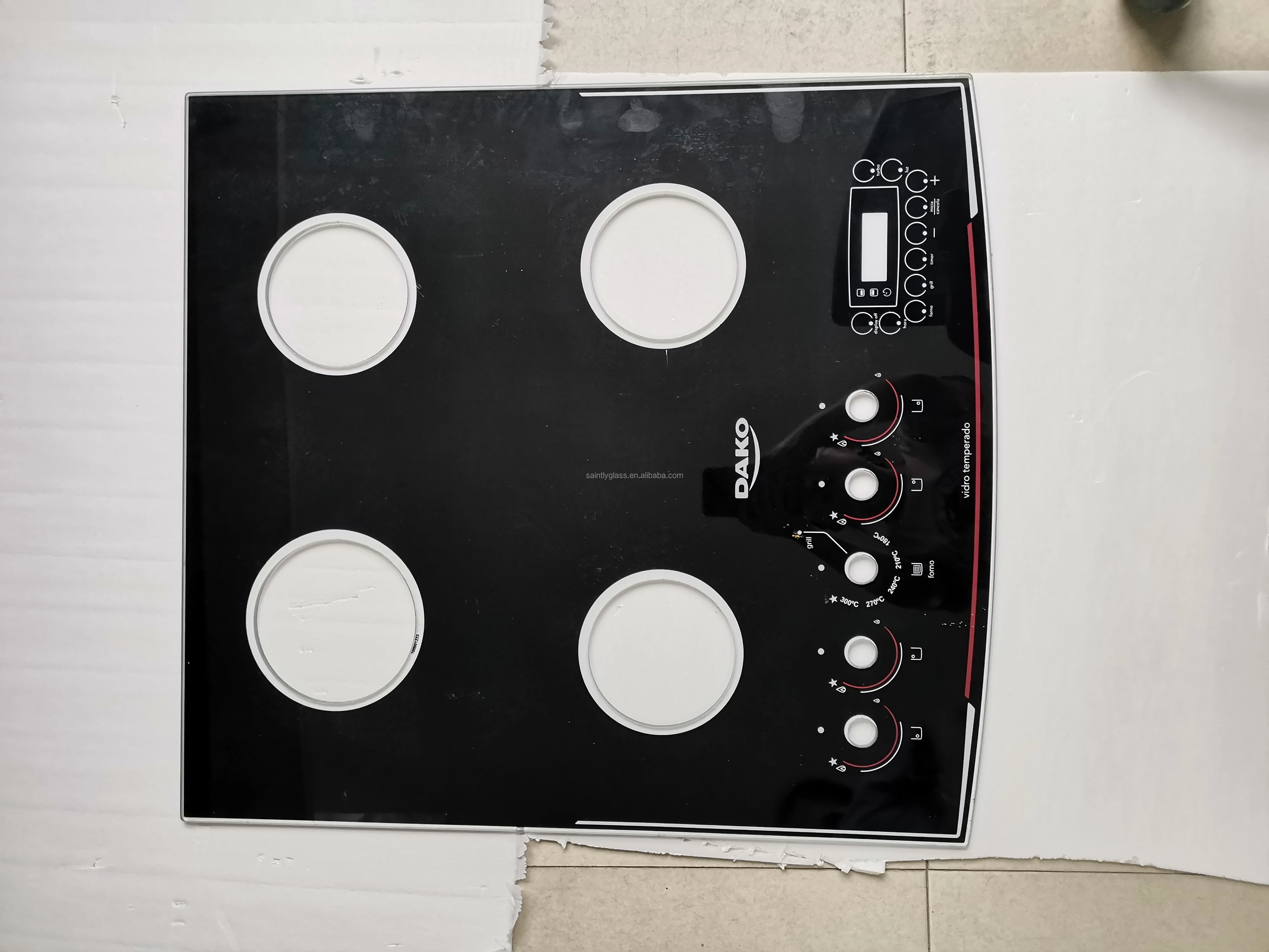 Customized 6mm and 8mm Safety Toughened glass for cooktop glass