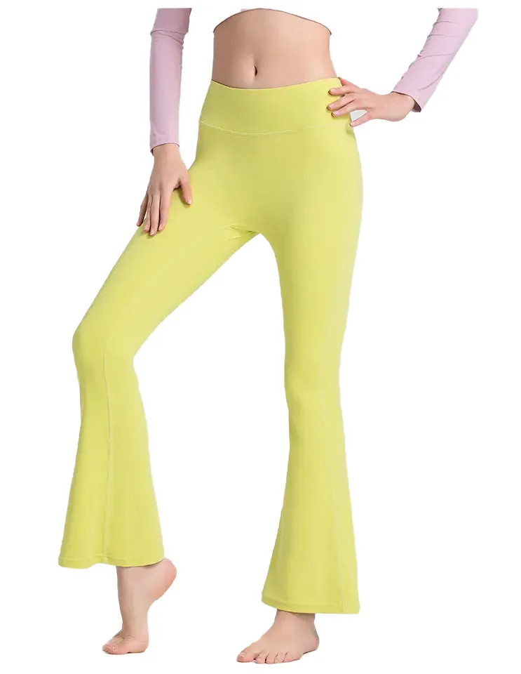 Fashion High Waist Wide Leg Flared Hot Gym Yoga Pants Butt Lift Bell Bottom Dance Fitness Leggings Workout Sport Wear For Women