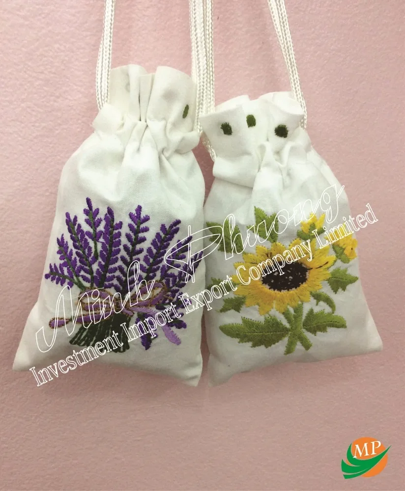 Lavender Dried Flower Embroidery Bags Wardrobes Bedrooms Living Rooms 15*20 Bulk Wholesale Custom Sizes According Order Request
