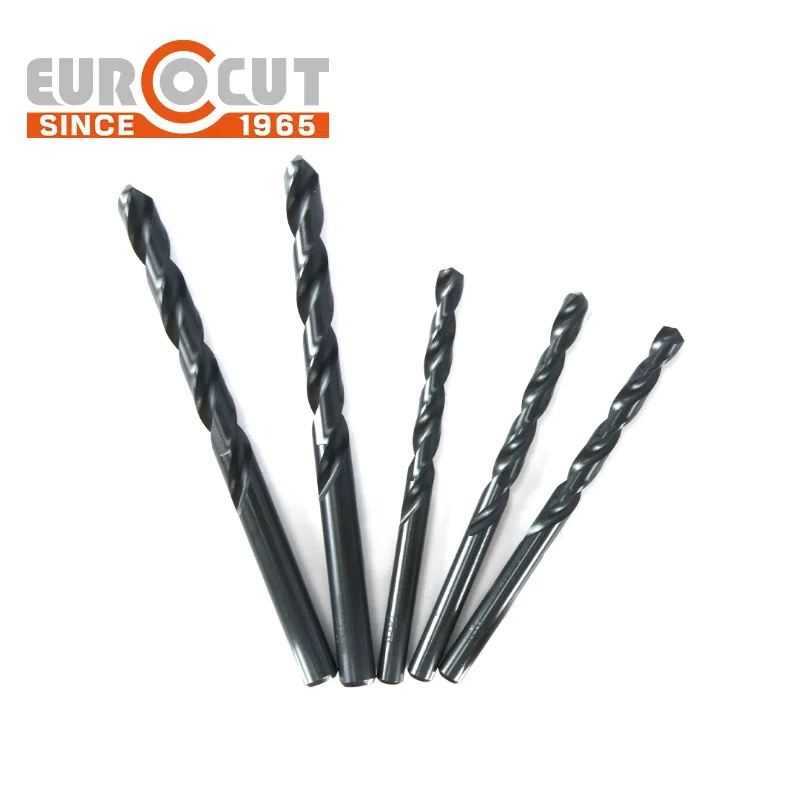 Factory price BLACK HSS M2 fully ground straight shank metal drill bits for stainless steel metal drilling