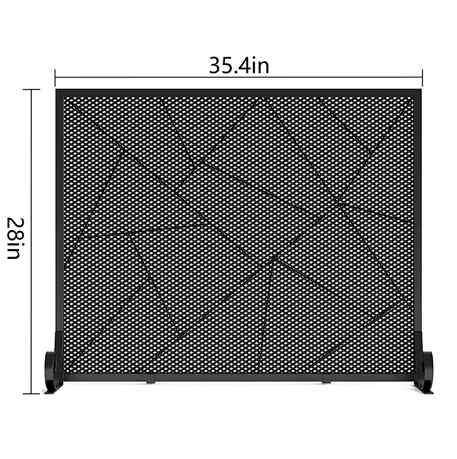 Unique Fire Guard Screens For Large Fireplace Spark Protector With Decorative Scroll And Handle Solid Wrought Iron Fire Screen