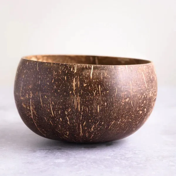 Wholesale Contemporary Simple Design Natural Eco Friendly Coconut Shell Tea Ice Cream Cups With Stand