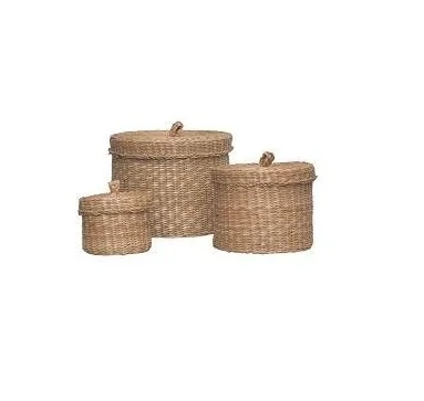 Elegant Look Set Of 2 Bamboo Rattan Basket New Arrival Good Design Laundry Storage Basket For Home Decor