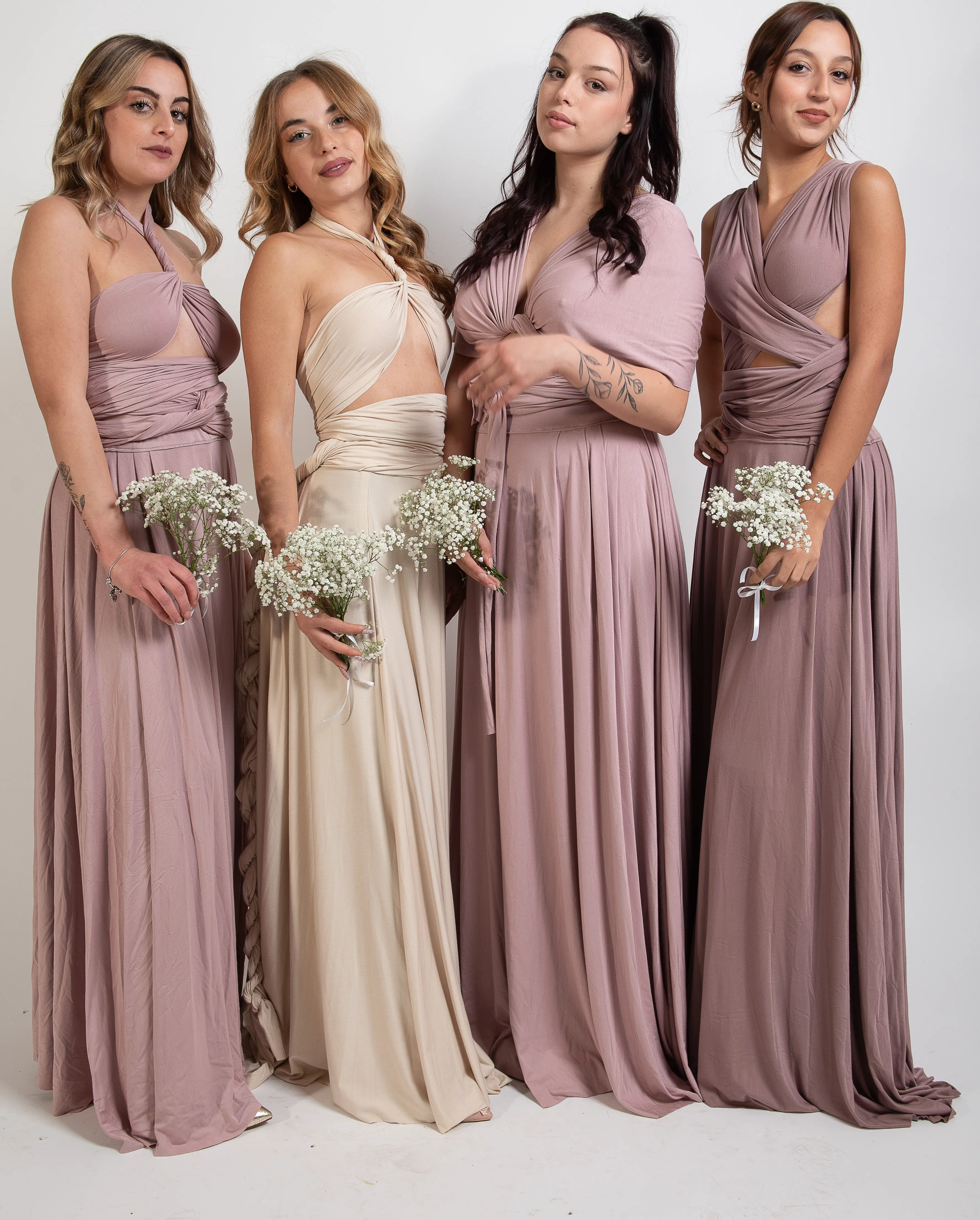 Элегантное женское платье-Кабриолет для вечерних церемоний и экологических вечеринок сделанное в Италии кустарно