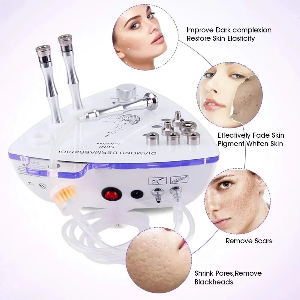 Portable power pump face skin diamond peel dead skin removal machine
