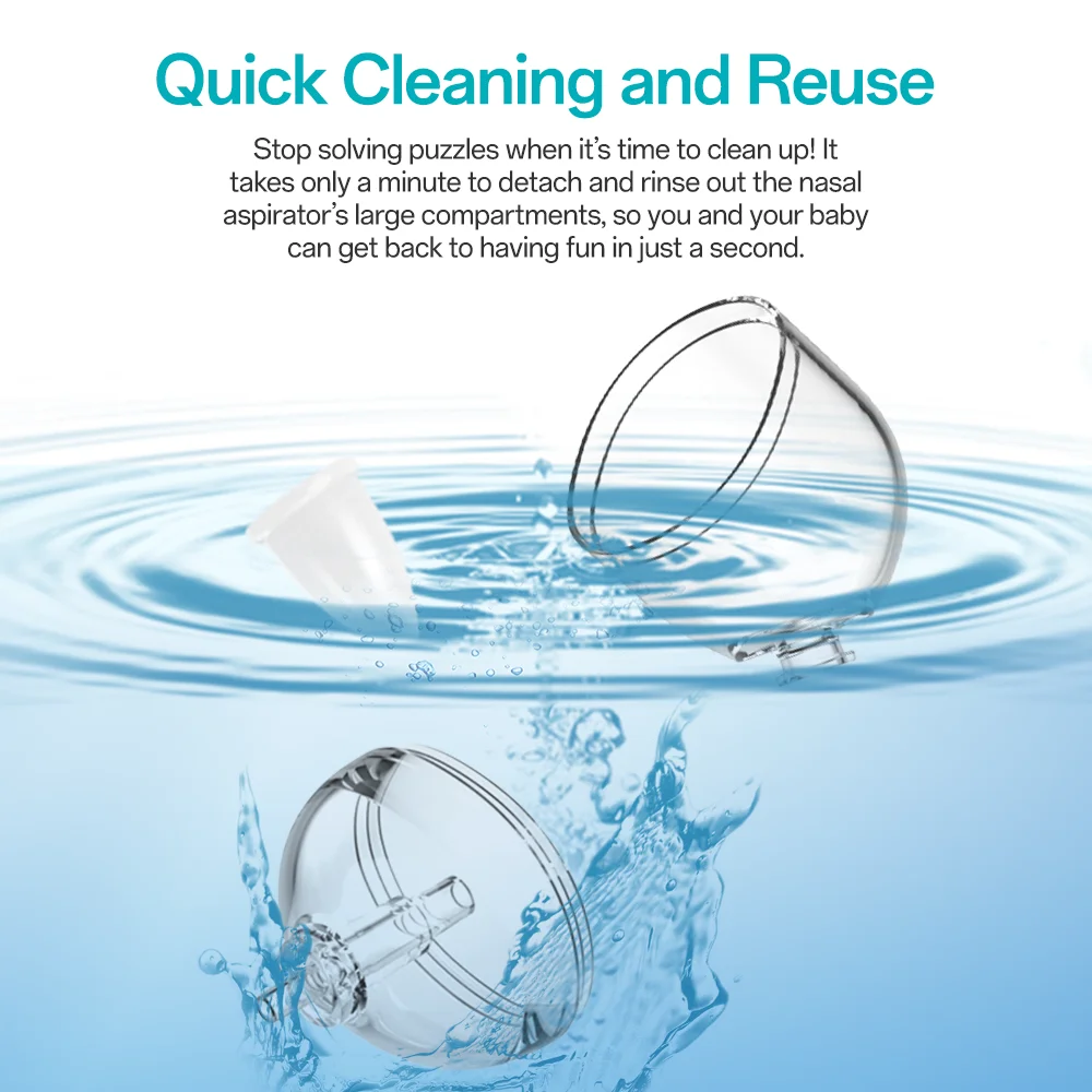 Super Suction Nose Aspirator Silicone Vacuum Cleaner 2500mAh 65kPa Toddler Nose Cleaning Pro Electric Nasal Aspirator for Baby