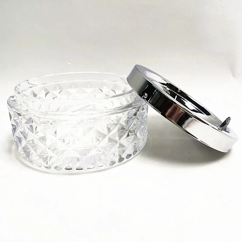 GOURMAID Round Heavy Duty Glass Smoking Ashtray for Indoor and Outdoor Home Office Tabletop