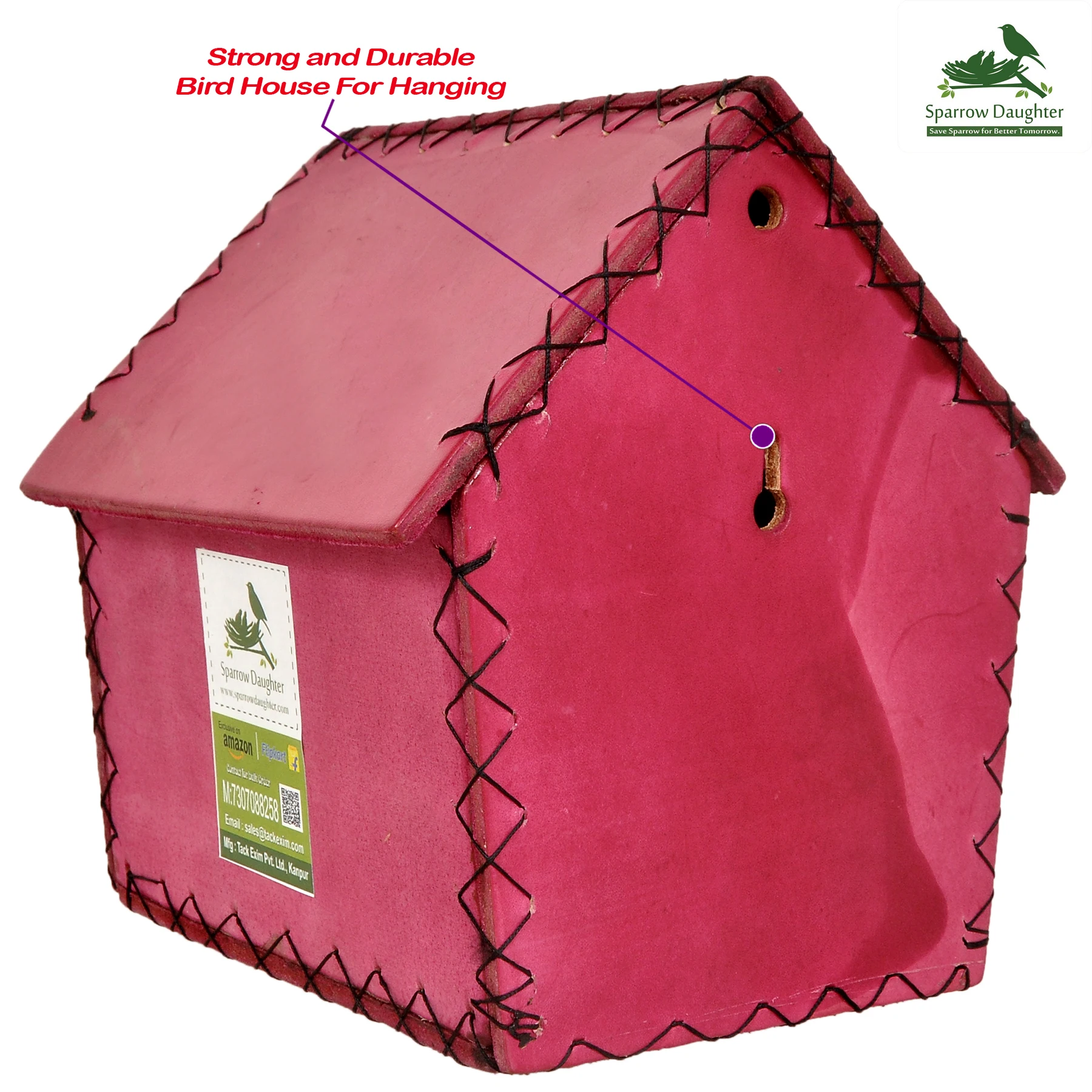 WHOLESALE LEATHER BIRD NESTING BOX FULLY AIR VENTILATED WATERPROOF TOTALLY SAFE HUT SAPE LEATHER PERCH FOR SMALL BIRDS