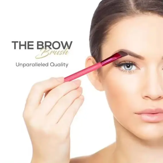 Private Label Makeup Brush Square Shape Eye Brow Synthetic Hair Single Eyebrow Single Branch Eyeliner Eye Angle Eyebrow Brush