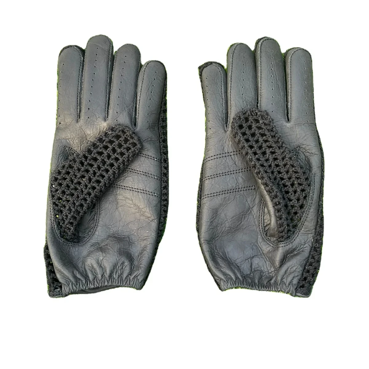 Driving Gloves Genuine Cowhide Leather for Men Daily Life Striped Riding gloves Biker Gloves