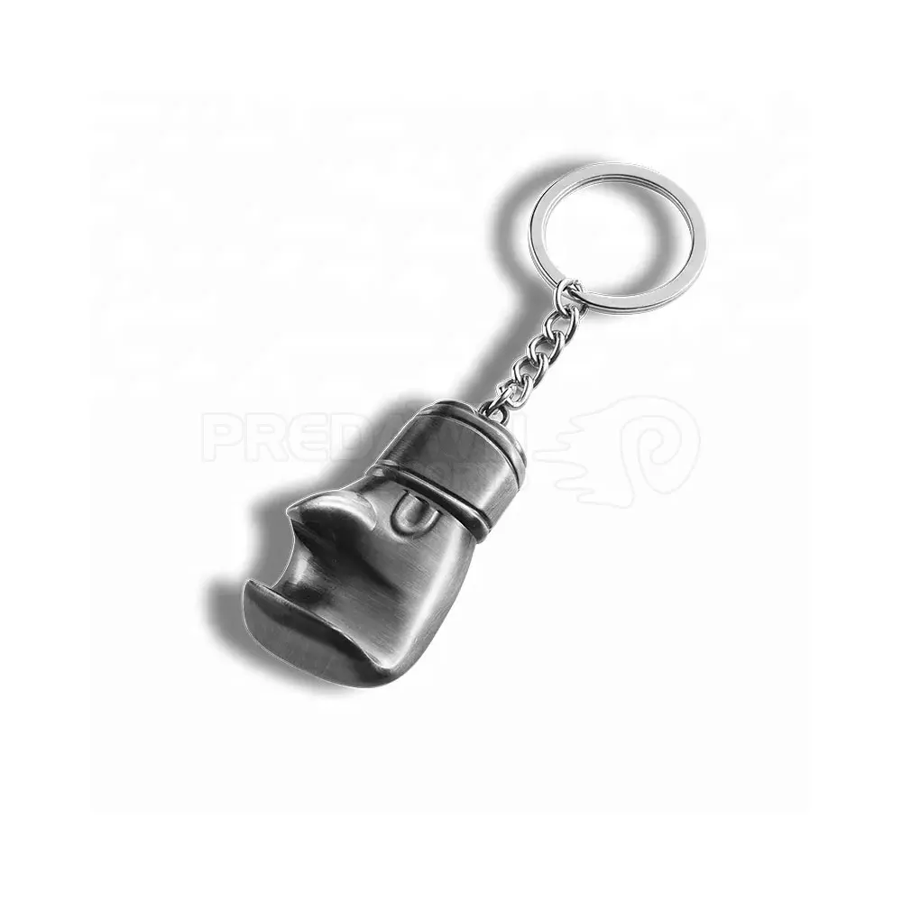 Hot Sale Cheap Keyring Mini Boxing Keychain Light Weight Metal Boxing Blank Leather Keyring