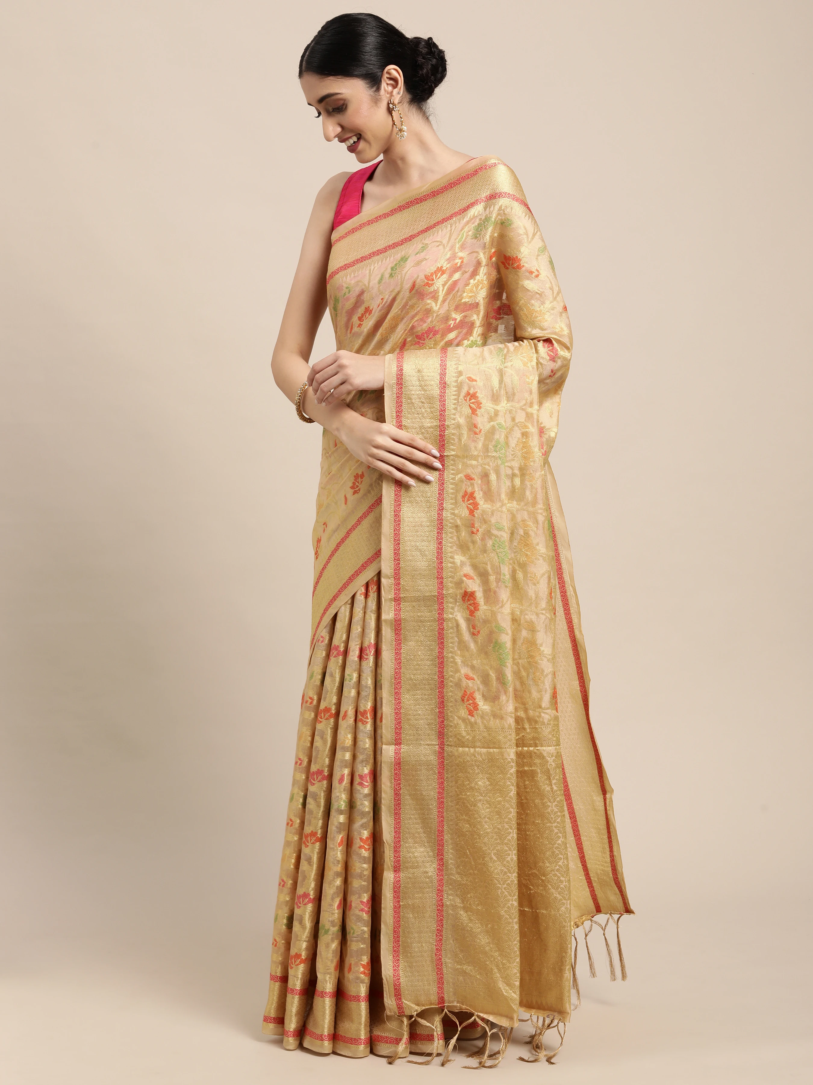 2023 Fashion Custom Design 100%  Organza Indian Saree Fabric For Wedding