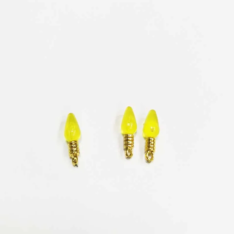 Custom size red blue yellow purple orange green mini plastic resin lighbulb for ceramic christmas trees