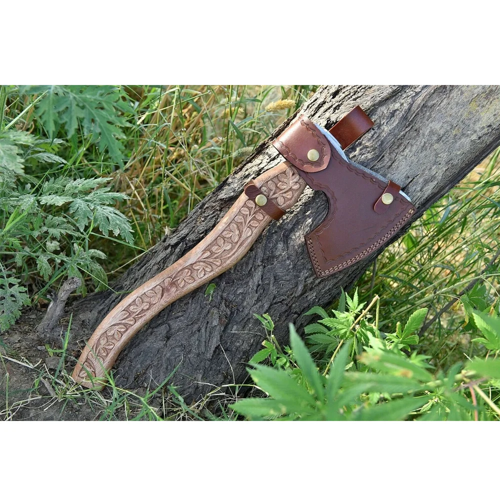 Beautiful Damascus Steel Axe with Rose Wood handle | Premium Quality Handmade Damascus Steel axe | High Quality Damascus Steel