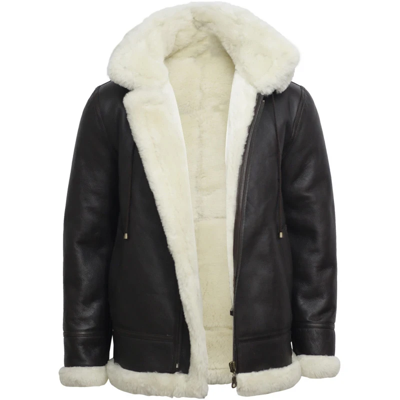 Highly demanded plus size cold season leather sheep skin jacket sustainable original pure sheep hide jacket