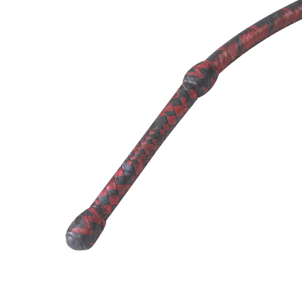 Red And Black Kangaroo Hide Real Leather Hand Made Heavy Bull Whip 4 To 16 Feet 16 Plaits  Belly & Bolster Construction
