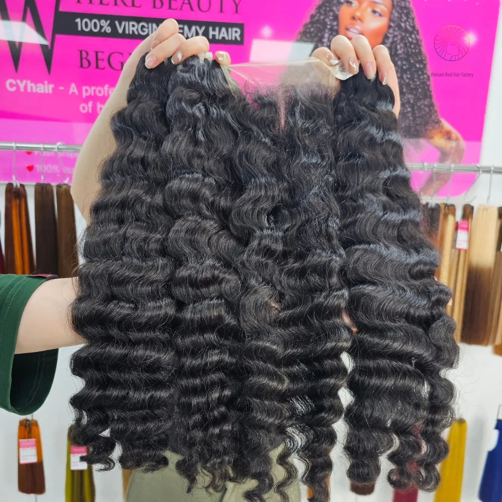 New Brand Wholesale Unprocessed Vietnamese Virgin Hair Water Wave Hair Remy Natural Human Hair