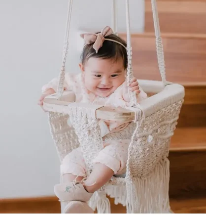 Wholesale Handmade Macrame Baby Swing Chair Portable baby swing macrame for Indoor and Outdoor Use